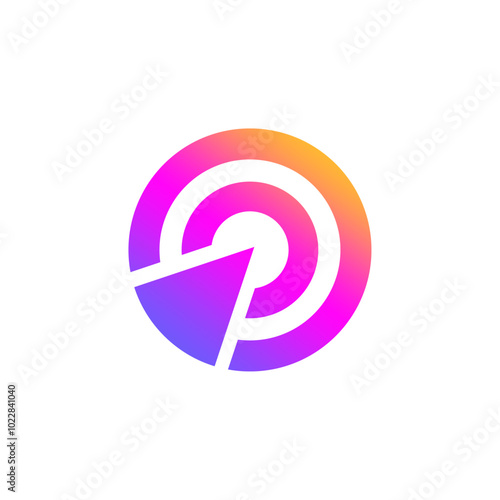 Circle gradient pink, purple, white design logo suitable for beauty brands, fashion blogs, feminine products, cosmetics, and spa businesses.