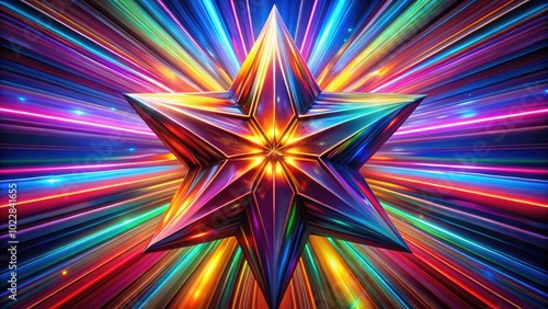 Vibrant 3D Star Design with Colorful Effects for Creative Backgrounds and Graphic Projects