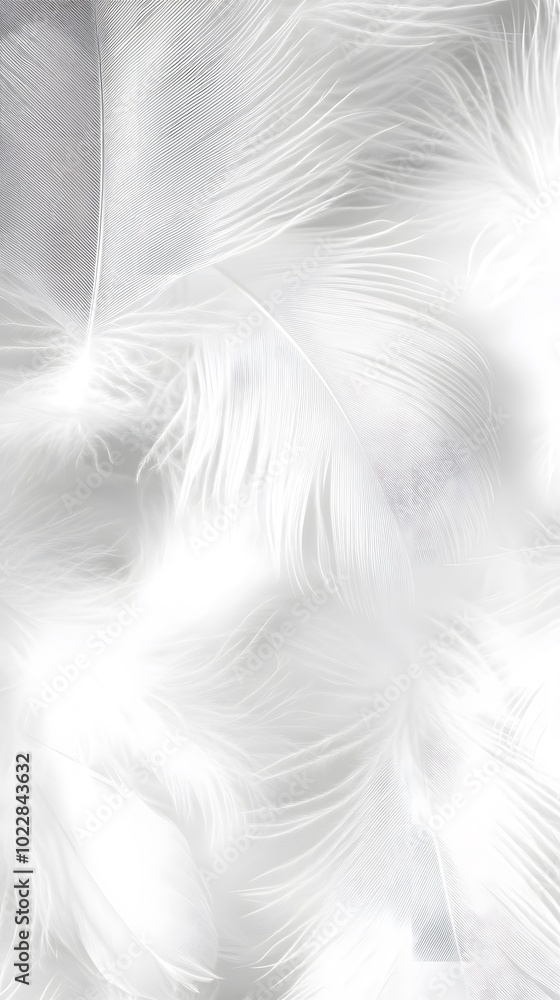 Obraz premium White feather background, elegant texture, white feather pattern, white feather material