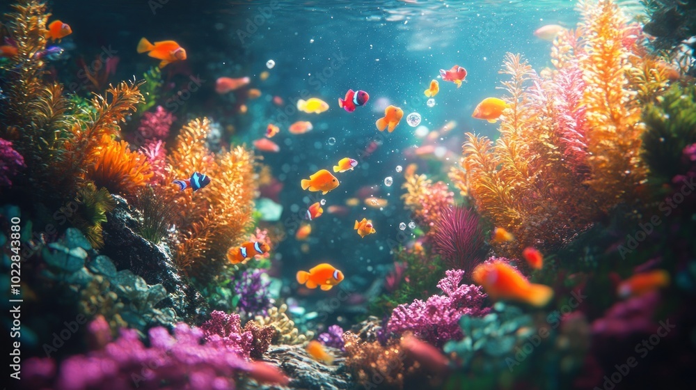 Naklejka premium Vibrant Underwater World