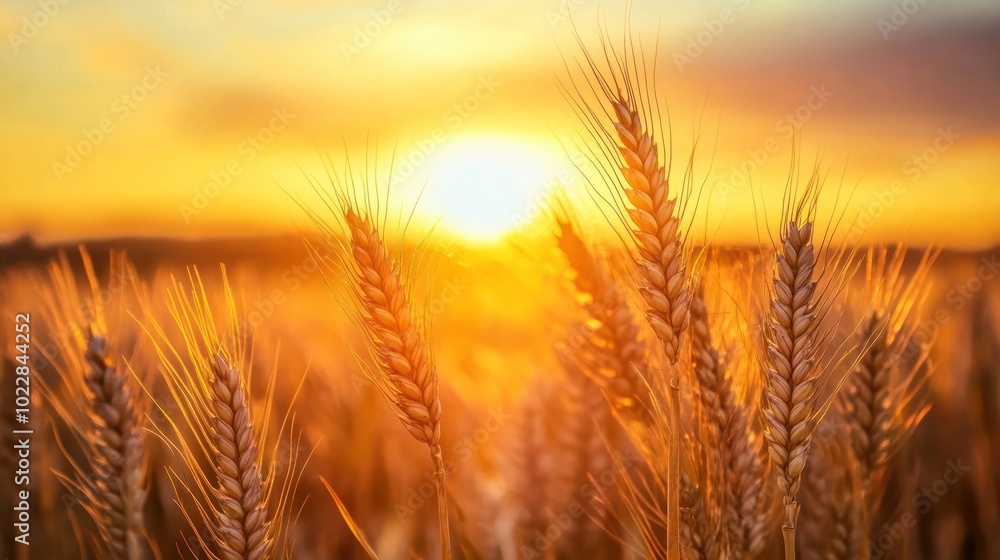 Golden Wheat Field at Sunset Golden Wheat Field at Sunset