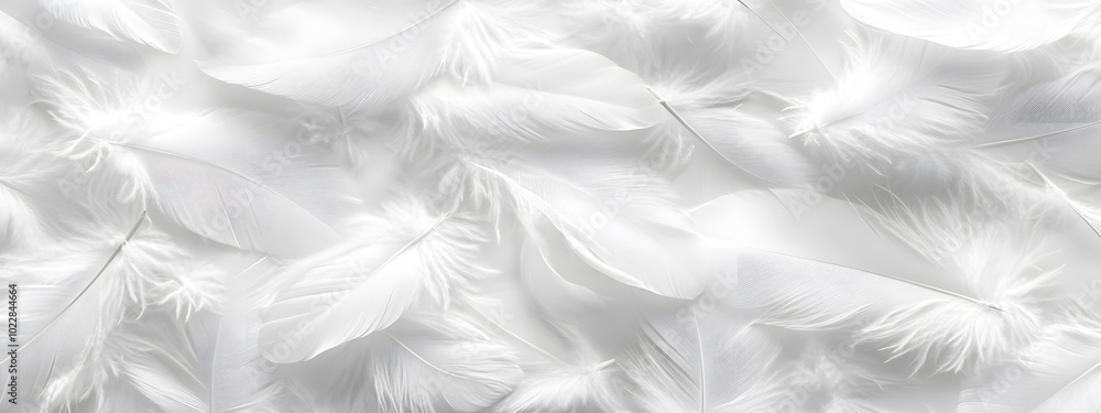 Obraz premium White feather background, elegant texture, white feather pattern, white feather material