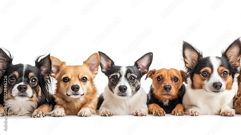 Group of cute pets on white background Banner design : Generative AI Group of cute pets on white background Banner design : Generative AI