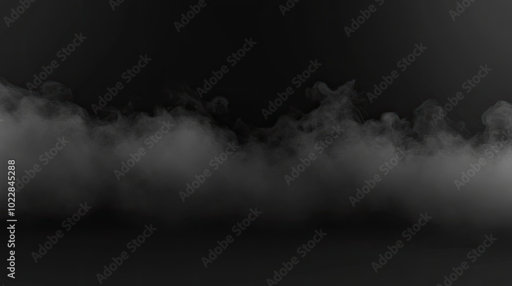 Ground smoke, mist, and fog spreading across a black surface, creating a dark, eerie ambiance with spooky undertones. Ground smoke, mist, and fog spreading across a black surface, creating a dark, eerie ambiance with spooky undertones.