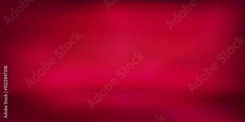 Deep red bg with solid gradient as an interior 3d mockup for product promotion display. Simple studio showcase background. Vector illustration