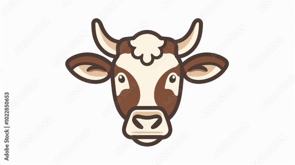 flat design ilustration of a cow flat design ilustration of a cow