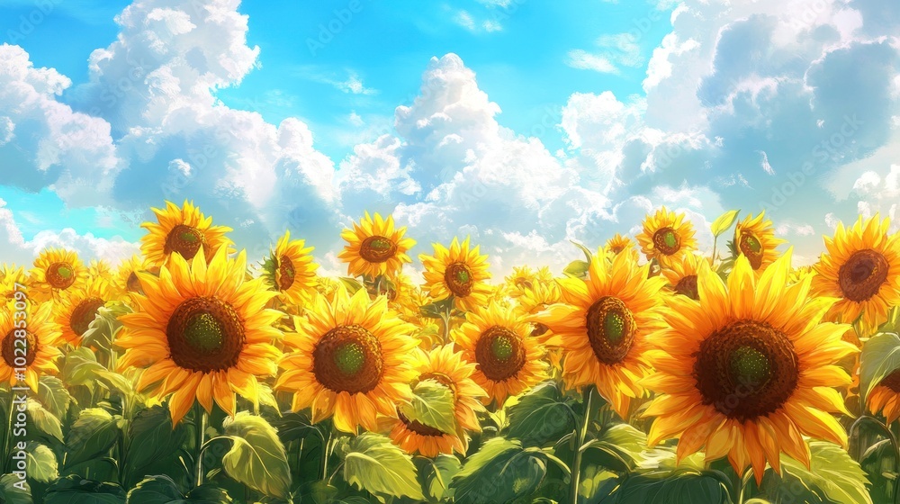 Fototapeta premium Sunny Sunflower Field