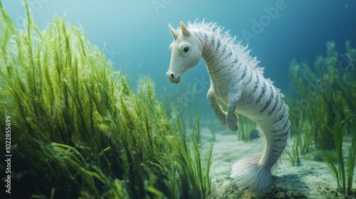 Sea Horse in a Dreamy Underwater World photo