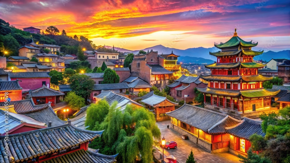 Fototapeta premium Vibrant Antic City with Colorful Architecture and Lively Streets Showcasing Cultural Heritage and Charm