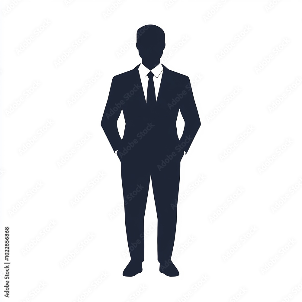 A person icon in business attire on a white background. A person icon in business attire on a white background.