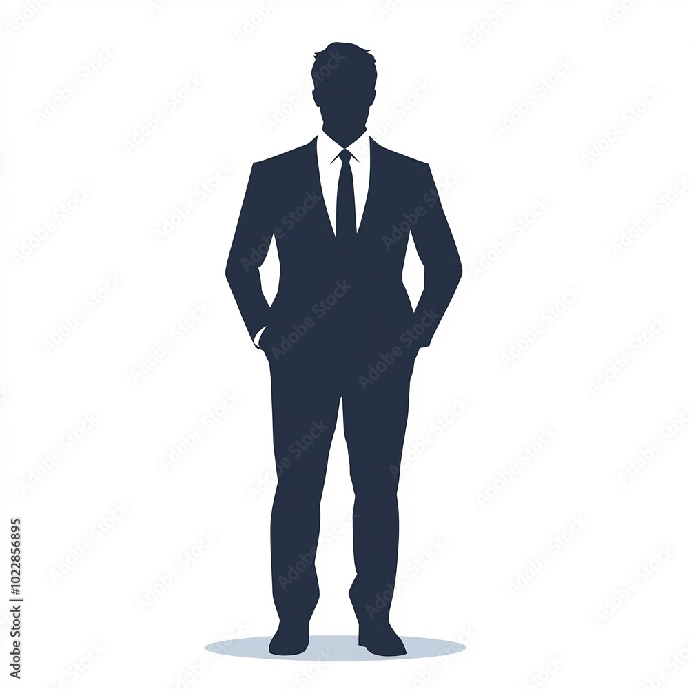 A person icon in business attire on a white background. A person icon in business attire on a white background.