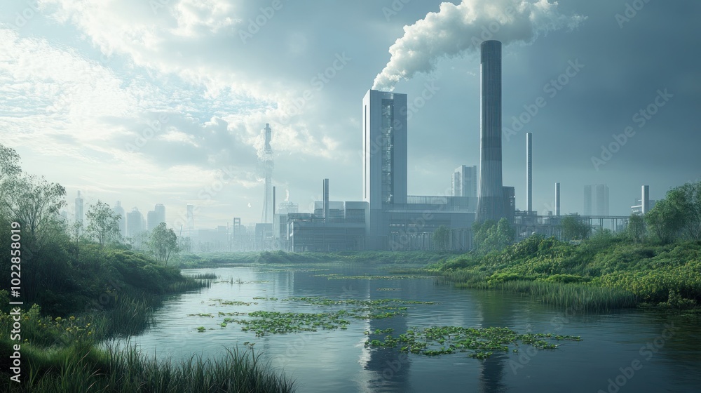 Industrial River Landscape