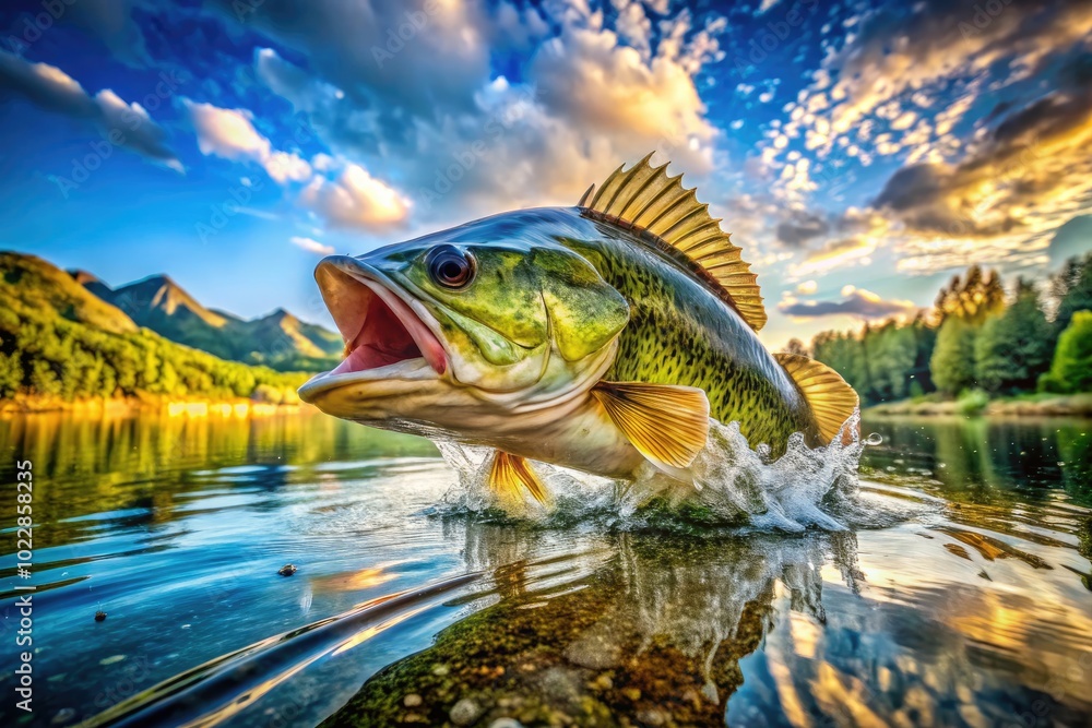 Vibrant Bass Fishing Clipart for Creative Projects, Illustrations, and Graphic Design Needs Vibrant Bass Fishing Clipart for Creative Projects, Illustrations, and Graphic Design Needs