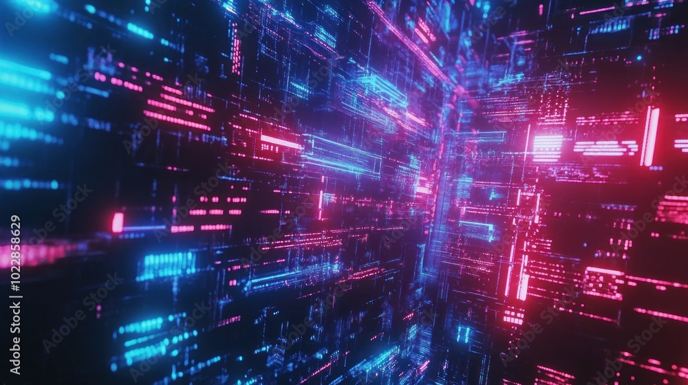 Neon Grid Lines Digital Abstract Neon Grid Lines Digital Abstract