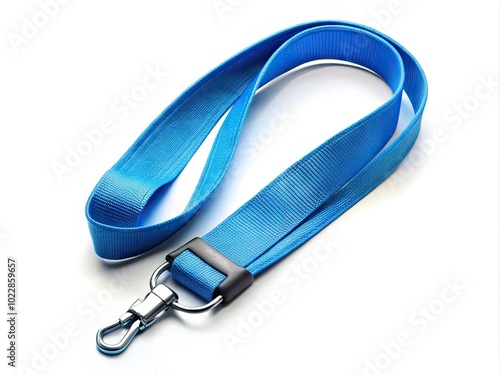 Vibrant Blue Lanyard Isolated on White Background for Identification and Accessory Use in Design