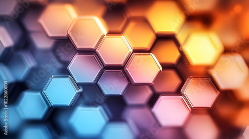 A hexagonal hexagon background with a blurred image of hexagonal shapes