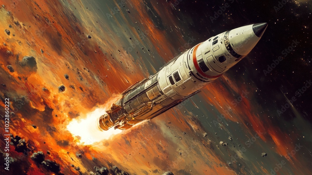Fototapeta premium Rocket Launch in Space