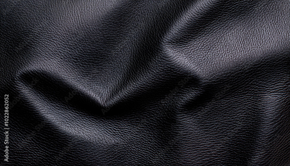 Black natural leather as background, closeup view Black natural leather as background, closeup view