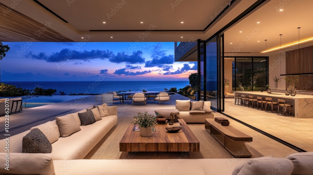 Fototapeta premium Modern Luxury Villa with Ocean View