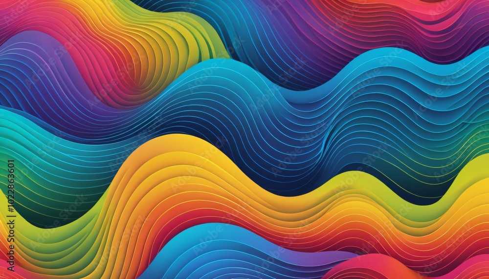 Rainbow Gradient Waves colorful Rainbow Gradient Waves colorful