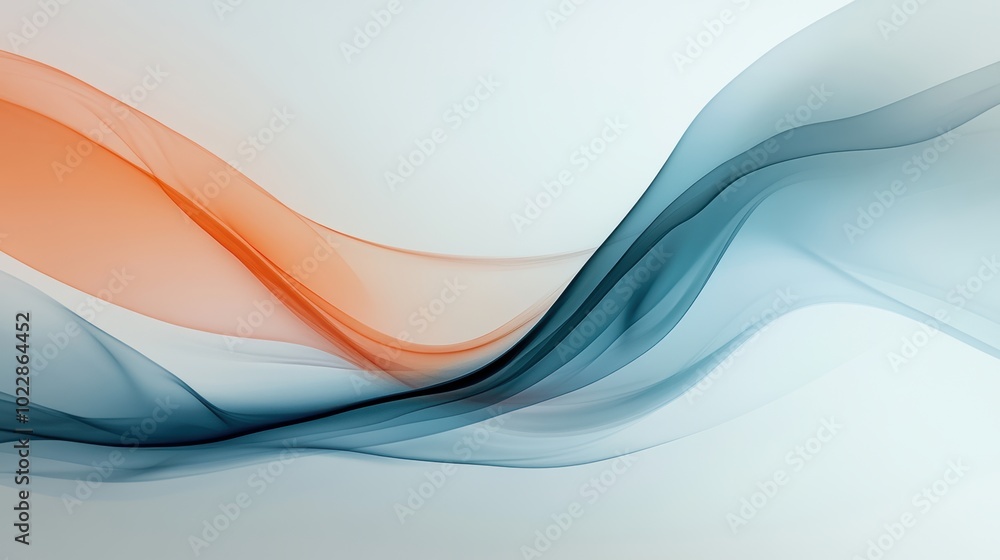 Obraz premium Abstract wave design in orange and blue colors on a light background
