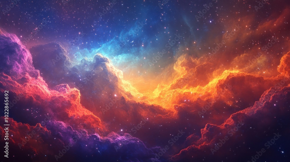 Fototapeta premium Cosmic Clouds and Stars