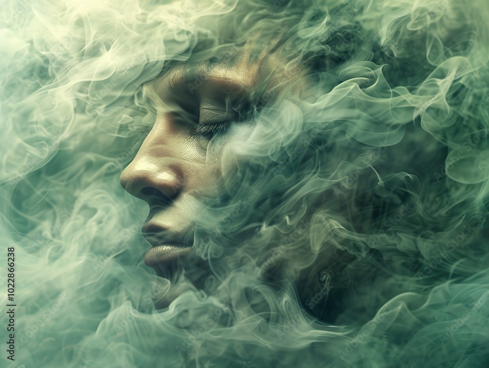 Dreamy Smoke Portrait: A Mystical and Ethereal Artwork Dreamy Smoke Portrait: A Mystical and Ethereal Artwork