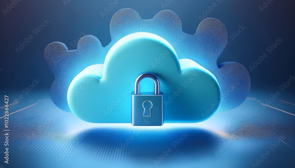 A digital illustration of a cloud with a padlock, symbolizing secure cloud storage and data protection. A digital illustration of a cloud with a padlock, symbolizing secure cloud storage and data protection.