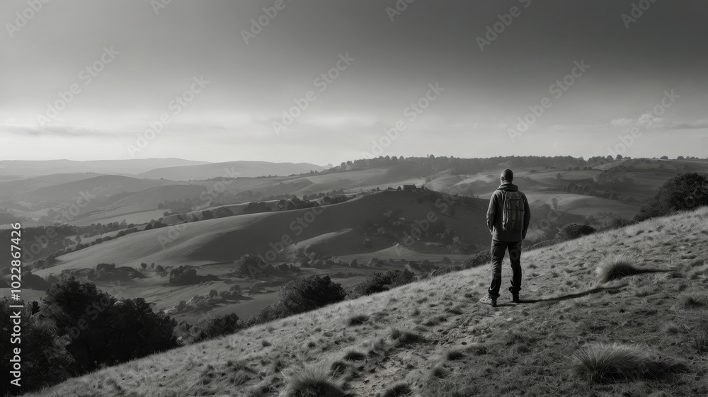 person in the mountains person in the mountains