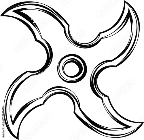 Shuriken kunai ninja japan logo photo