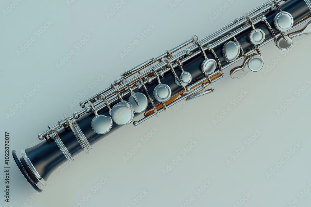 Obraz premium A close up of a black and silver flute
