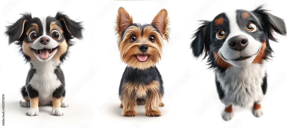 Obraz premium set of dogs isolated on white background