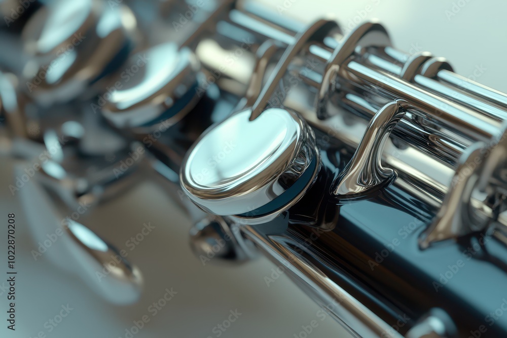 Fototapeta premium A close up of a black and silver flute