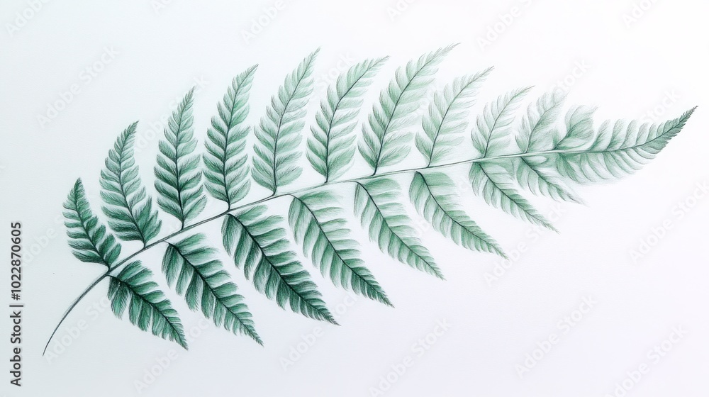 Obraz premium Delicate Fern Leaf Illustration