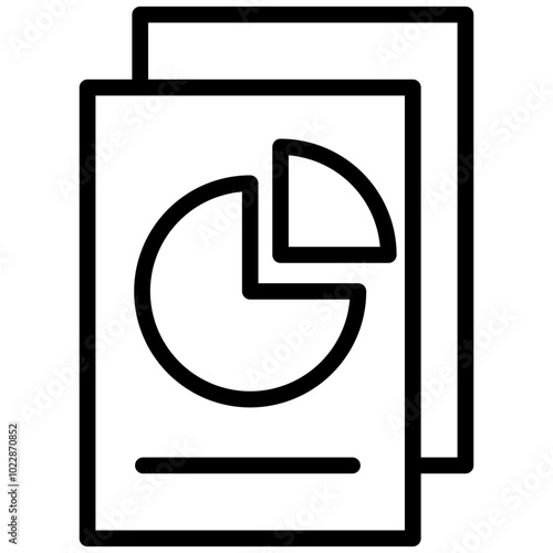 Paper Chart Icon, Black And White Outline Icon Symbol