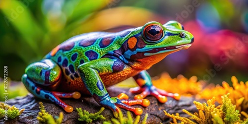 Vibrant Frogfoot Jet in Natural Habitat Showcasing Unique Coloration and Intricate Patterns photo