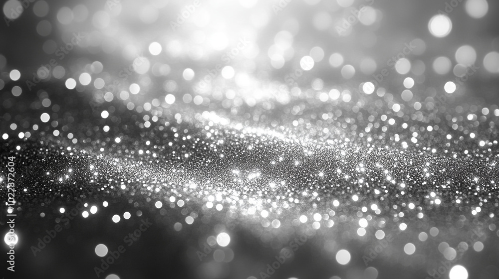Abstract Silver grey defocused glitter backdrop with blurred sparkling lights and space for text Abstract Silver grey defocused glitter backdrop with blurred sparkling lights and space for text