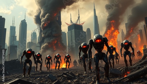 robot uprising attacking the world