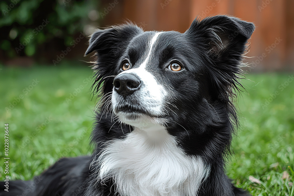 border collie, photo of stock, place of text border collie, photo of stock, place of text