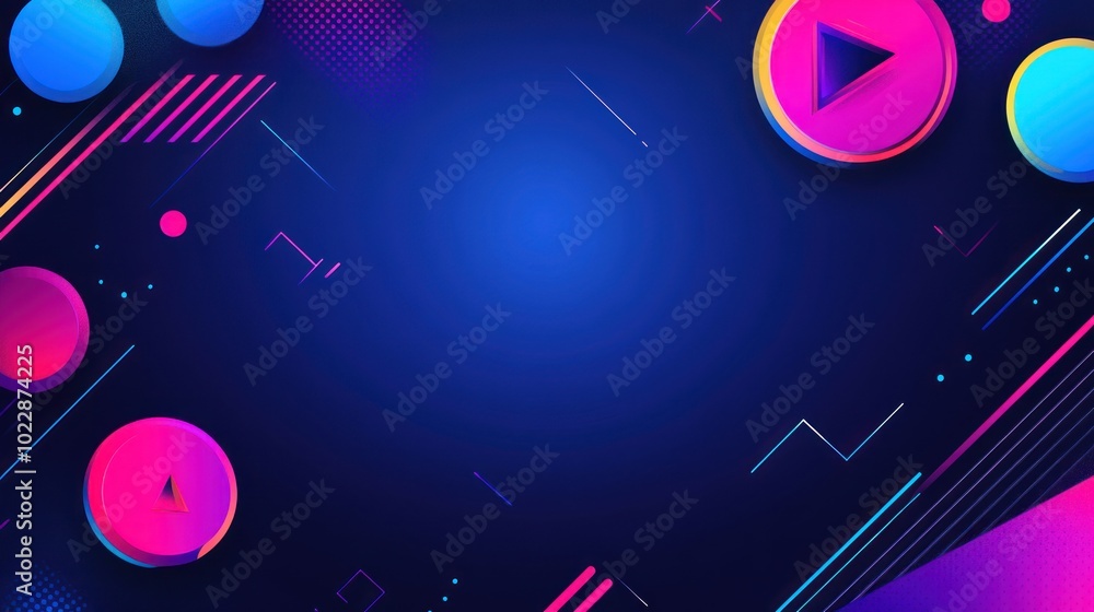 Obraz premium Abstract digital design with vibrant colors and geometric shapes for multimedia use.