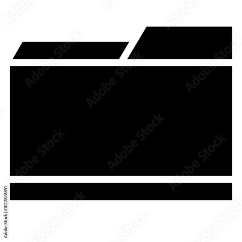 Folder Icon, Black And White Glyph Icon Symbol