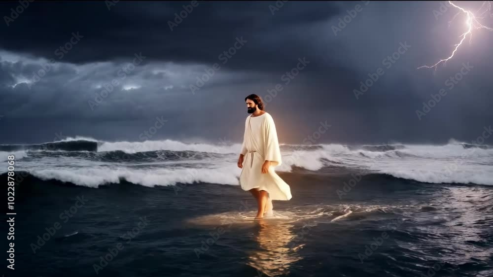 jesus walking on the sea