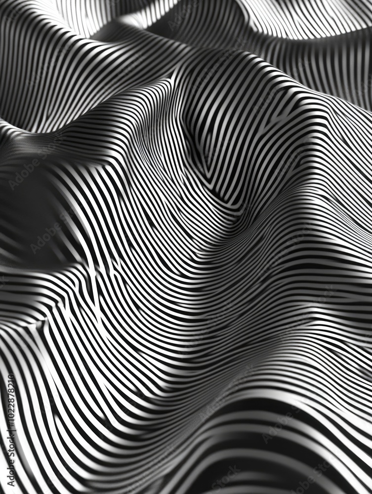 Digital Art - Black and White Waveforms Digital Art - Black and White Waveforms
