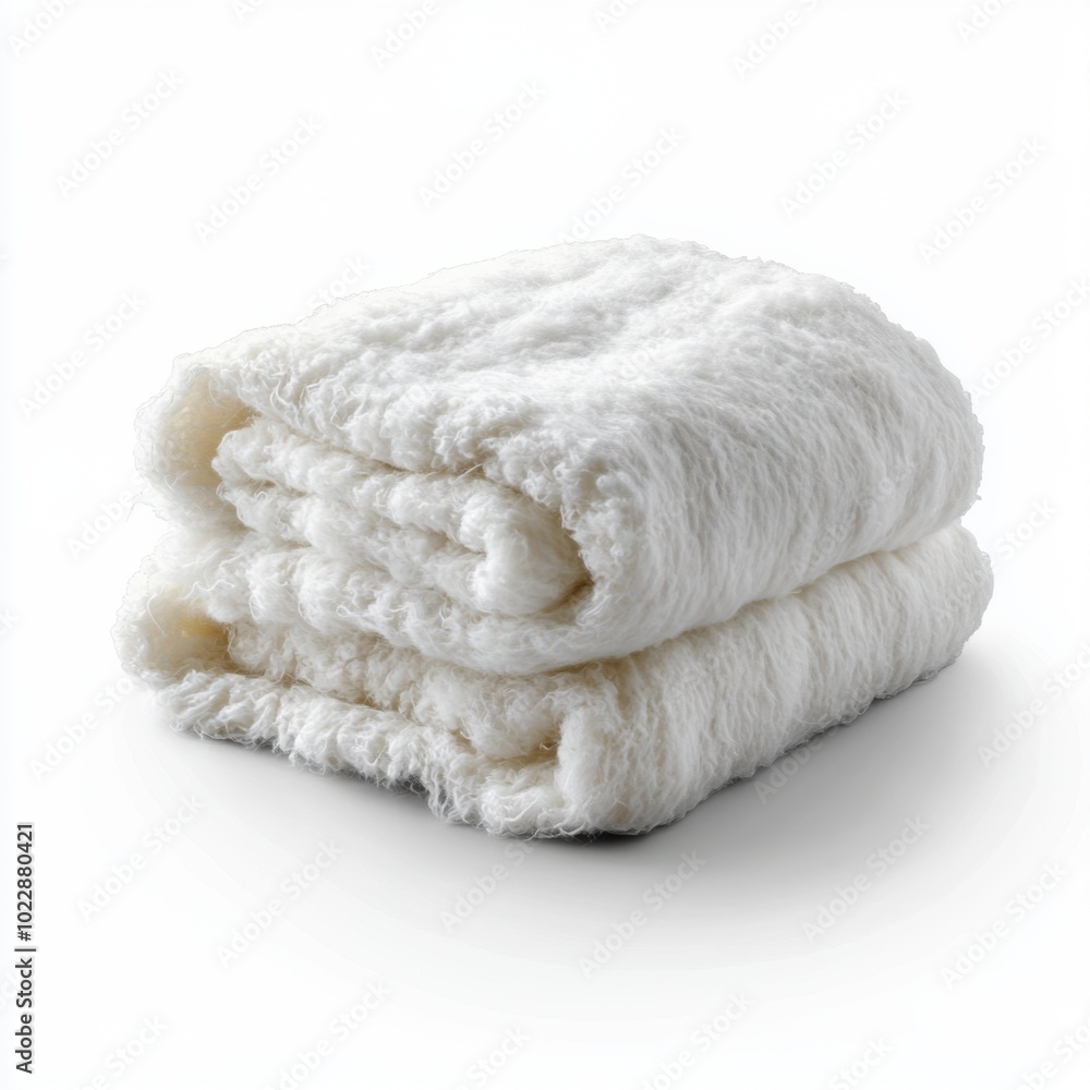 Soft Natural Fiber Blanket on White Background Soft Natural Fiber Blanket on White Background