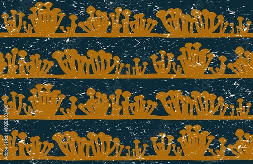 Seamless backgroundwith forest tree mushrooms.