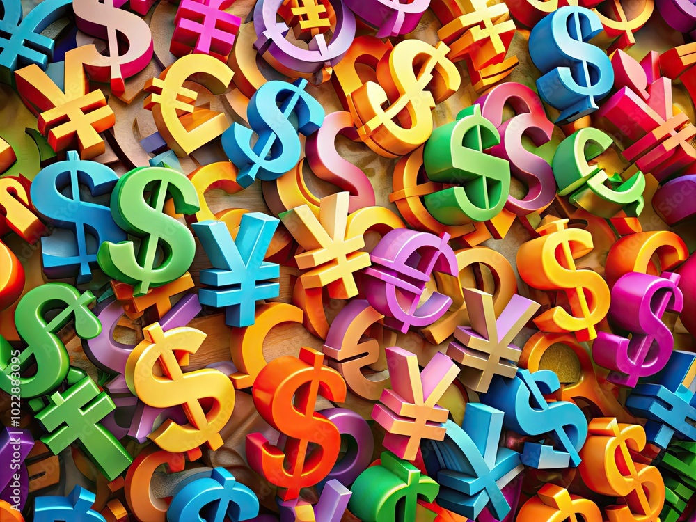 Vibrant Money Banner with Currency Symbols Representing Wealth and Financial Success in Business Vibrant Money Banner with Currency Symbols Representing Wealth and Financial Success in Business