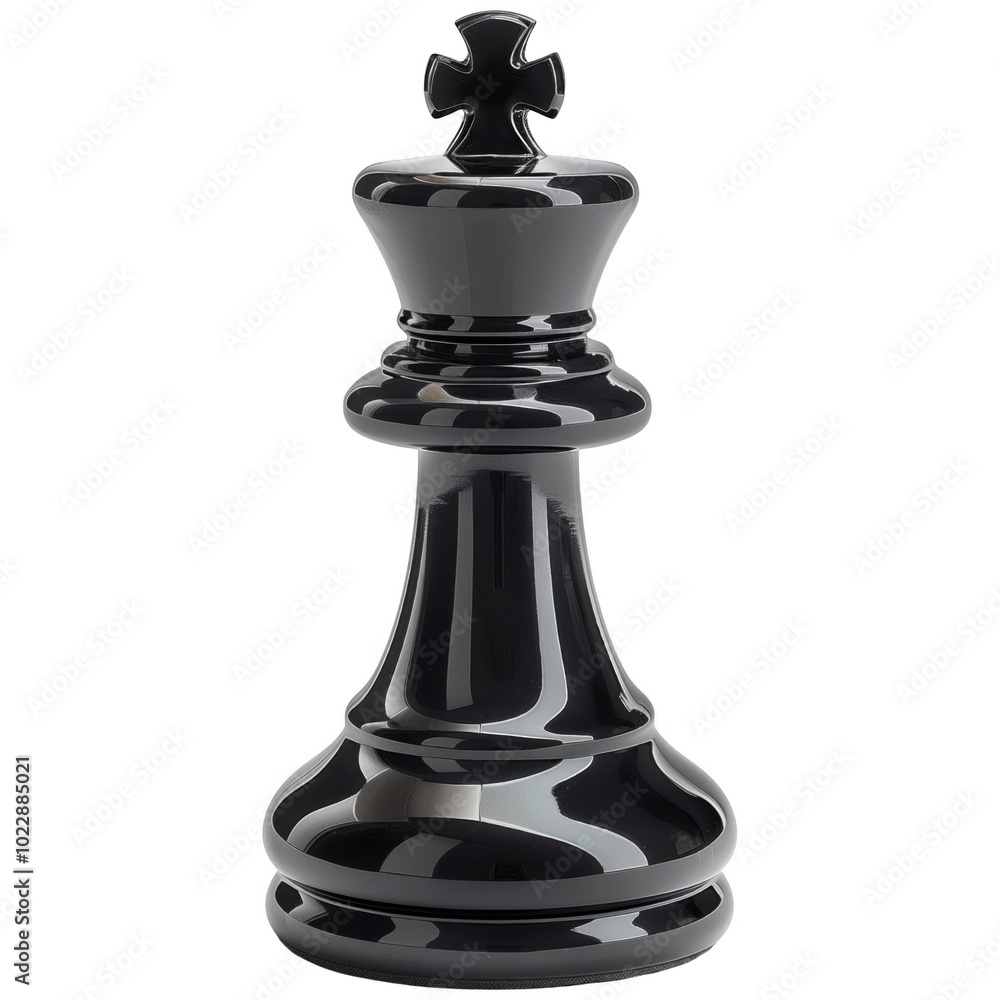A black chess piece with a crown on top A black chess piece with a crown on top