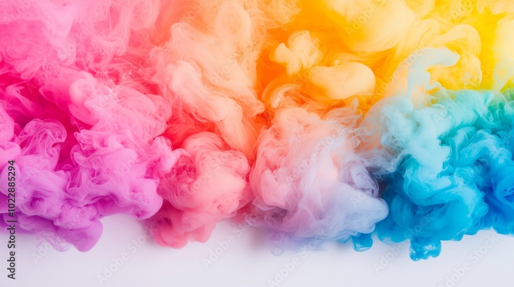 Vibrant Ink Swirls Underwater in Colorful Cloud Vibrant Ink Swirls Underwater in Colorful Cloud
