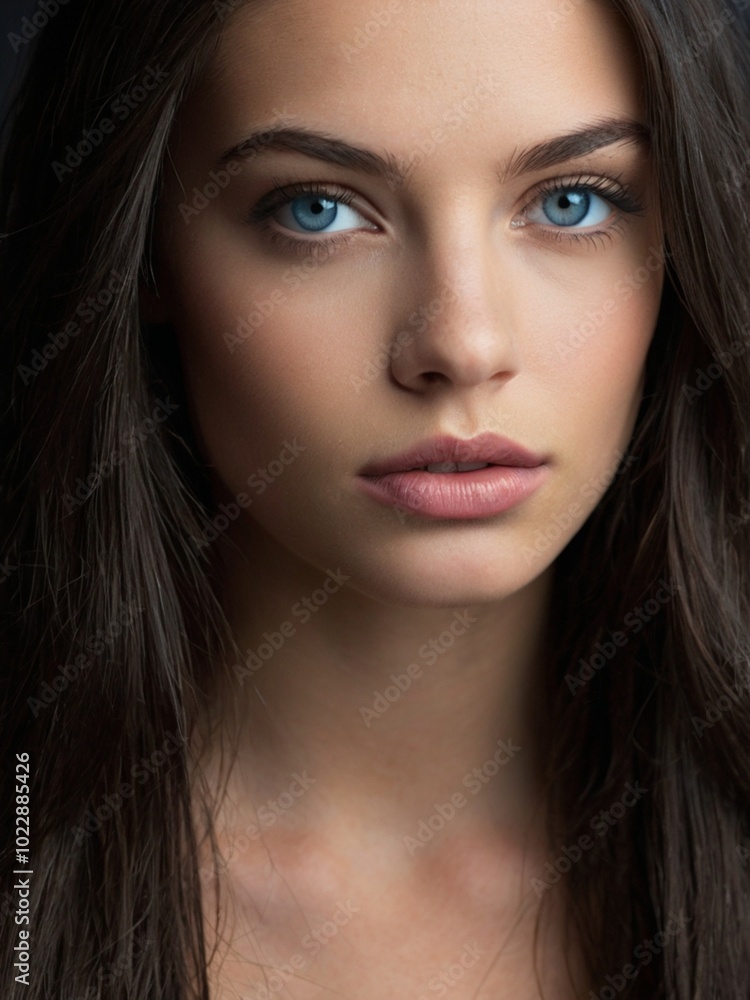 a model with beautiful blue eyes in close-up a model with beautiful blue eyes in close-up
