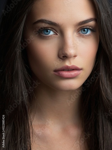 Wallpaper Mural a model with beautiful blue eyes in close-up Torontodigital.ca